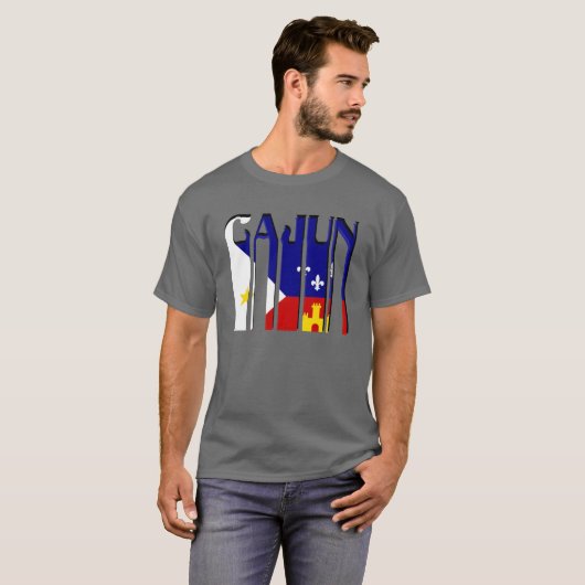Retro Cajun Acadiana Flaggen-Louisiana-T-Shirt T-Shirt (Vorne ganz)