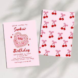 Retro Cake 30. Geburtstag Einladung