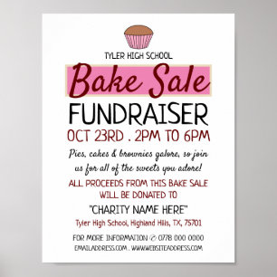Retro Cake Design, Wohltätigkeit Bake Sale Eventwe Poster