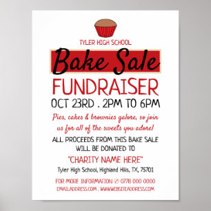 Retro Cake Design, Wohltätigkeit Bake Sale Eventwe Poster