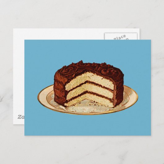 Retro Cake Postkarte (Vorne/Hinten)