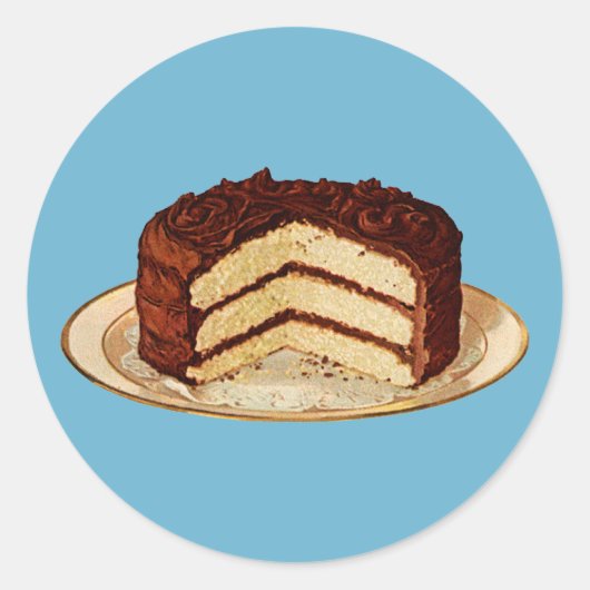 Retro Cake Runder Aufkleber (Vorderseite)