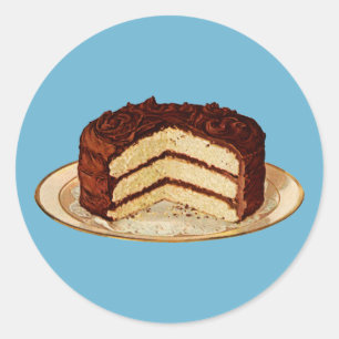 Retro Cake Runder Aufkleber
