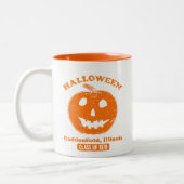 Retro Calabaza de Halloween Haddonfield 1978 Zweifarbige Tasse (Links)