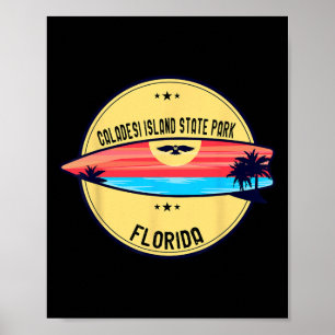 Retro Caladesi Island State Park Florida Strand Su Poster
