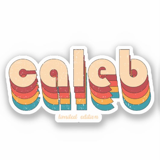 Retro-Caleb-Name Aufkleber (Vorderseite)