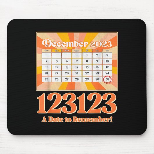 Retro Calendar_ Remember New Year's Eve 2023-24  Mousepad (Vorne)