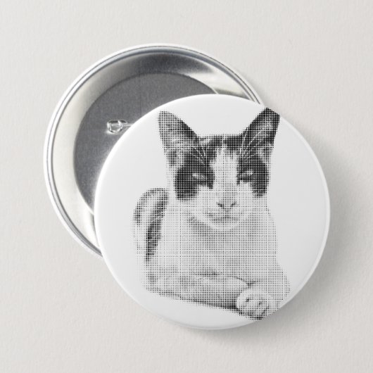 Retro Calico Halbton Button (Vorne & Hinten)