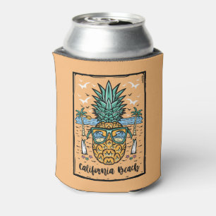 Retro California Beach auf beiden Seiten. Dosenkühler