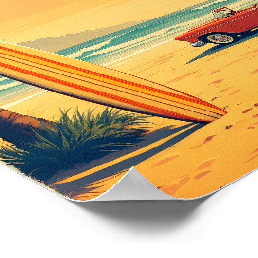 Retro California Beach Poster (Ecke)
