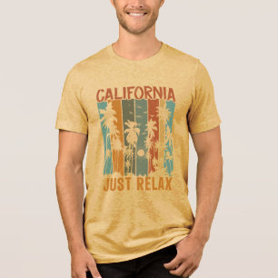Retro California entspannen Sie einfach bei Palmen Tri-Blend Shirt