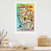 Retro California Map 24x36 Print Poster (Küche)