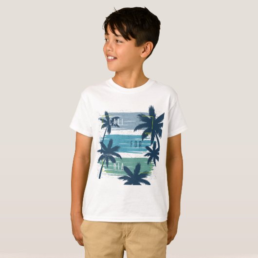 Retro California Palm Tree - Beach Sunset Ästhetik T-Shirt (Vorne ganz)