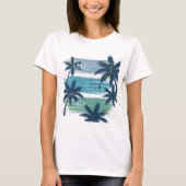 Retro California Palm Tree - Beach Sunset Ästhetik T-Shirt (Vorderseite)