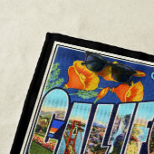 Retro California Postcard Cities Beach Handtücher (Beispiel)