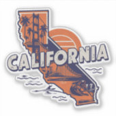 Retro California Staat Sticker (Vorderseite)