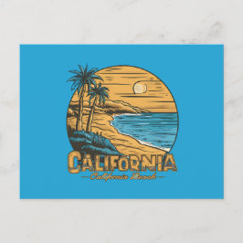 Retro California Sunset Beach Scene Feiertagspostkarte