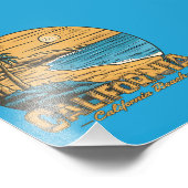 Retro California Sunset Beach Scene Fotodruck (Ecke)