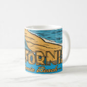 Retro California Sunset Beach Scene Kaffeetasse (VorderseiteRechts)