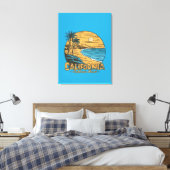 Retro California Sunset Beach Scene Leinwanddruck (Insitu (Schlafzimmer))