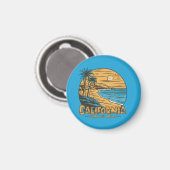 Retro California Sunset Beach Scene Magnet (Vorderseite/Rückseite)