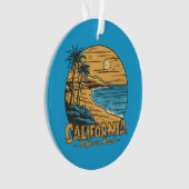 Retro California Sunset Beach Scene Ornament (Vorderseite)