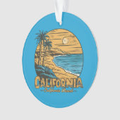 Retro California Sunset Beach Scene Ornament (Vorderseite)