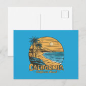 Retro California Sunset Beach Scene Postkarte (Vorne/Hinten)