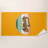 Retro California Sunset Typografy T - Shirt Strandtuch (Vorderseite)