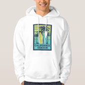 Retro California Surfboards Kunst - Sommer Küste Hoodie (Vorderseite)