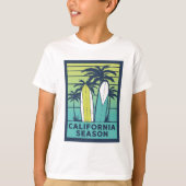 Retro California Surfboards Kunst - Sommer Küste T-Shirt (Vorderseite)