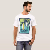 Retro California Surfboards Kunst - Sommer Küste T-Shirt (Vorne ganz)