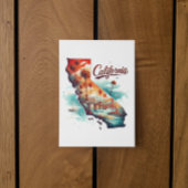 Retro California USA Map Travel Souvenir Postkarte