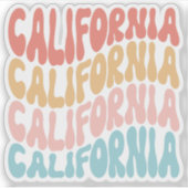 Retro California, Vintager Golden Staat Vibes Aufkleber (Vorderseite)