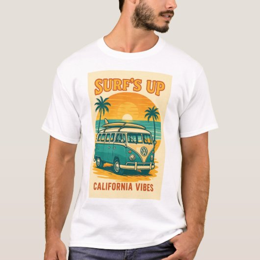 Retro California VW Bus T-Shirt (Vorderseite)