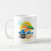 Retro Callie Beach Waves Template Band Tour Kaffeetasse (Links)