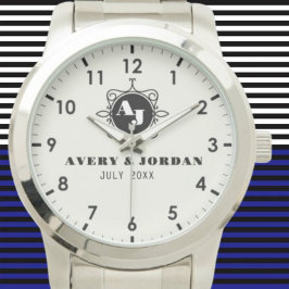 Retro calligraphic monogram Luxury Vintage Armbanduhr