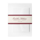Retro Calligraphy Deep Red Classic Wedding Einladungsbanderole (Vorderseite Beispiel)
