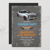 Retro-Camaro-Einladung zum Geburtstag Einladung (Vorne/Hinten)