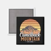 Retro Camelback Mountain Arizona Wüstenreise Magnet (Vorderseite/Rückseite)