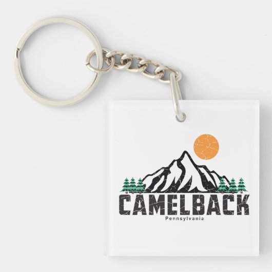 Retro Camelback Mountain Ski Schlüsselanhänger (Vorderseite)
