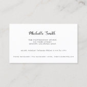 Retro Camera Blue Flowers Fotografie Visitenkarte (Rückseite)