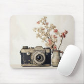 Retro-Camera-Blume Mousepad (Mit Mouse)