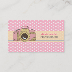 Retro Camera Fotografie Polka Dot Business Cards Visitenkarte