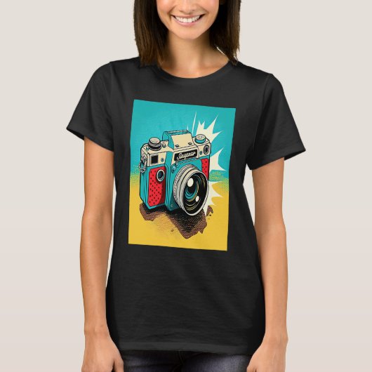 Retro Camera Pop Style Photographer Mom 2 T-Shirt (Vorderseite)