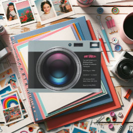 Retro Camera Selfie Geburtstagsparty Foto Einladung