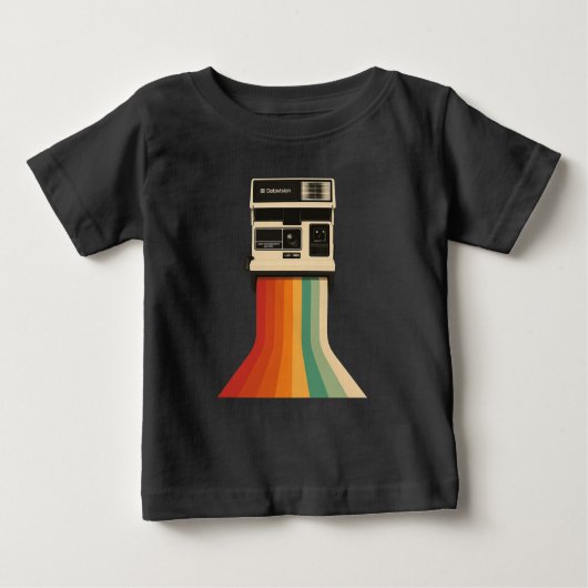Retro Camera with Rainbow Print Baby T-shirt (Vorderseite)