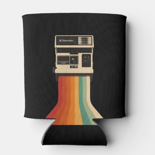 Retro Camera with Rainbow Print Dosenkühler (Rückseite)