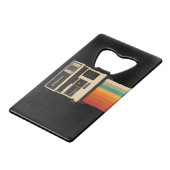 Retro Camera with Rainbow Print Geldbeutel Flaschenöffner (Rückseite Schrägansicht)