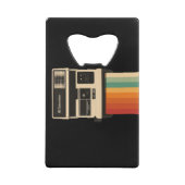 Retro Camera with Rainbow Print Geldbeutel Flaschenöffner (Rückseite)